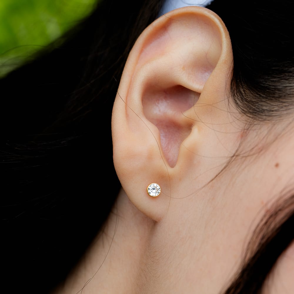 Aretes Circón con tornillo
