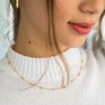 Collar Oro 18K - 3 oros bolitas y cubitos