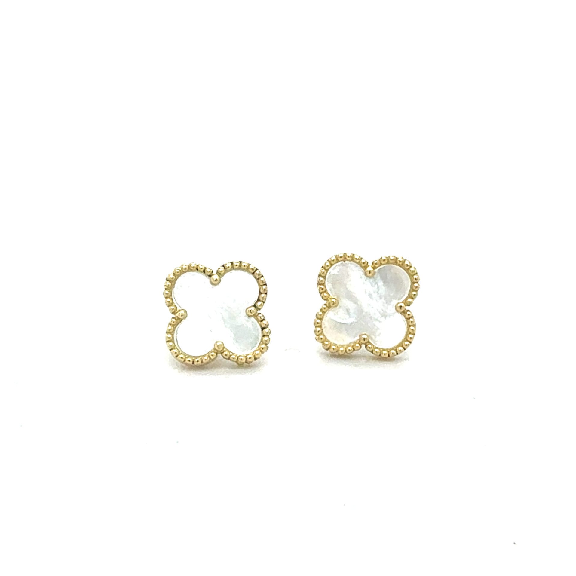 UN-0137 Aretes Flor con Nácar - Imagen 1