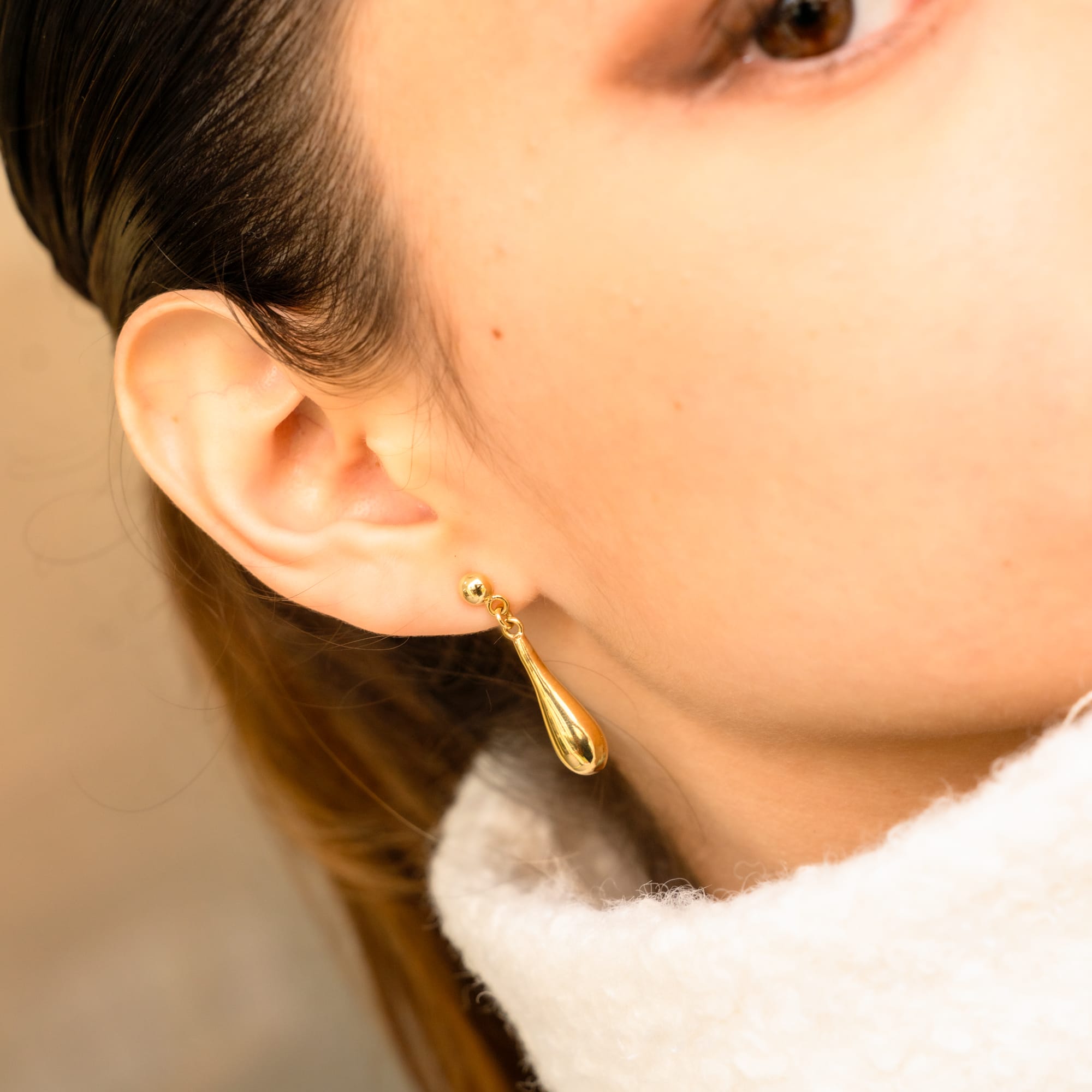 Aretes Gotas de Oro de 18K