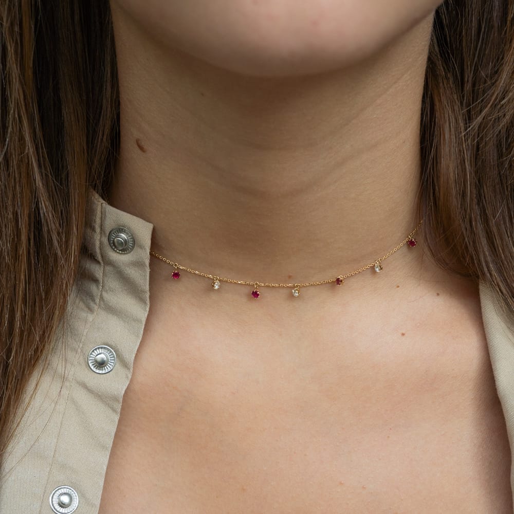 Collar Rubíes y Diamantes
