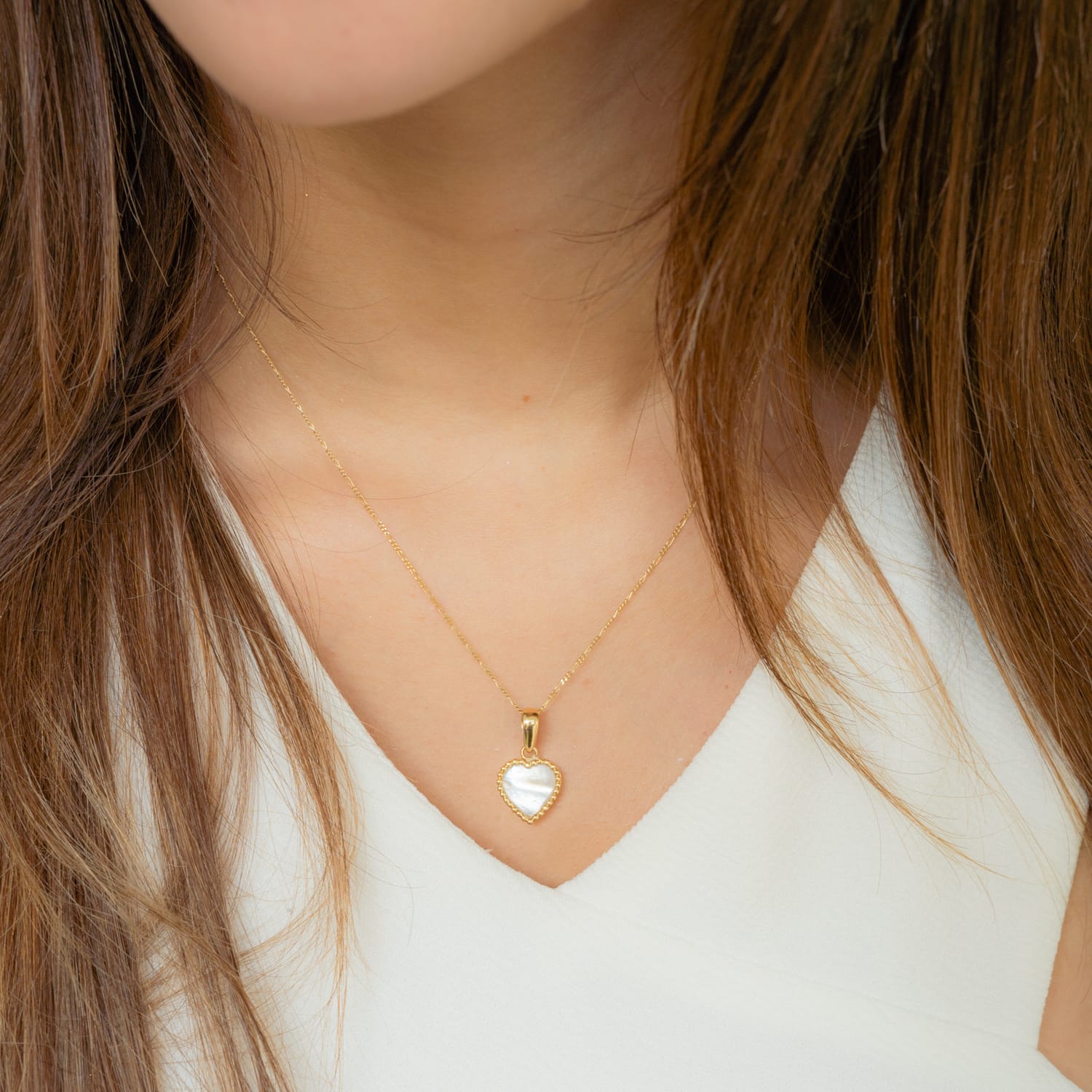 Collar corazón nácar