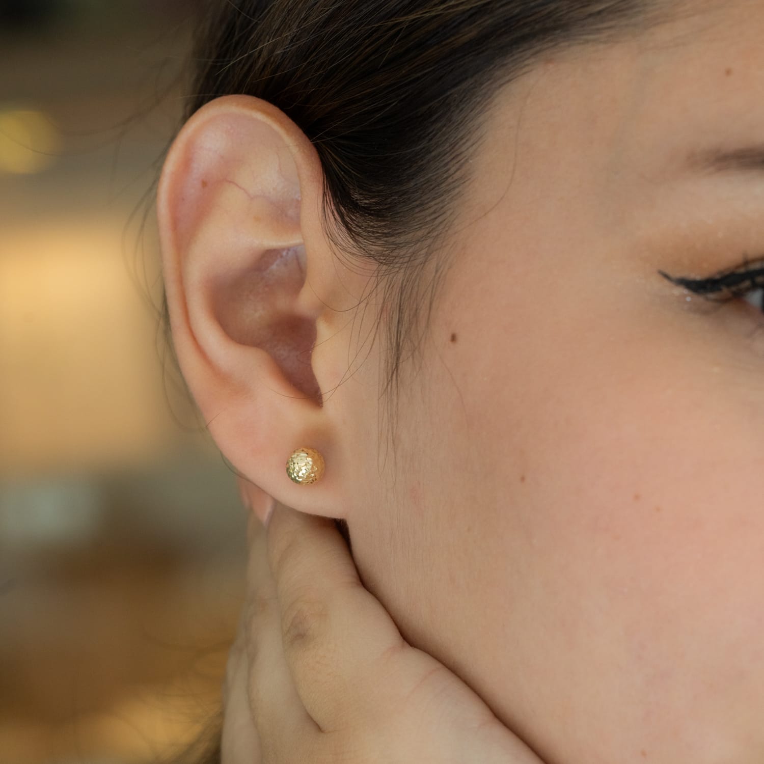 Aretes esferas con textura