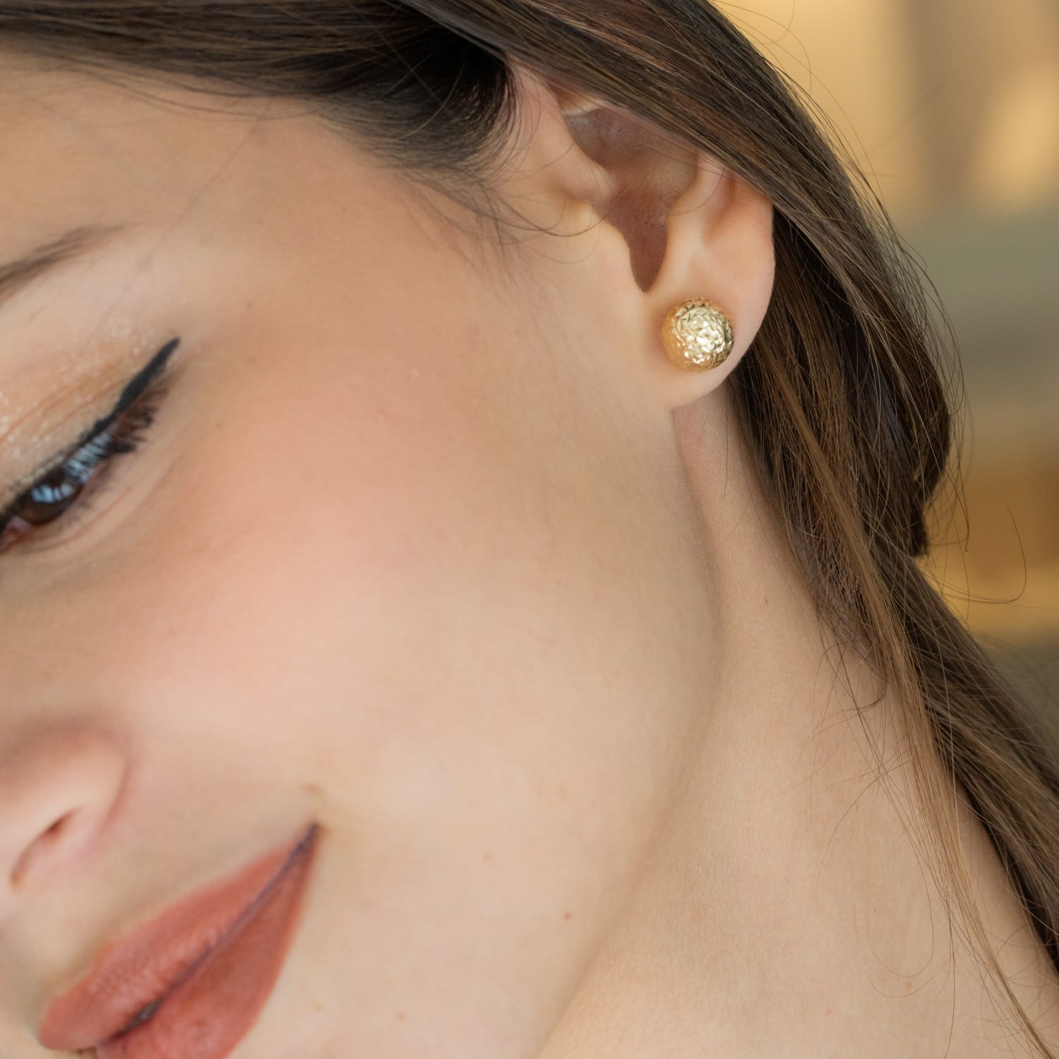 Aretes esferas con textura