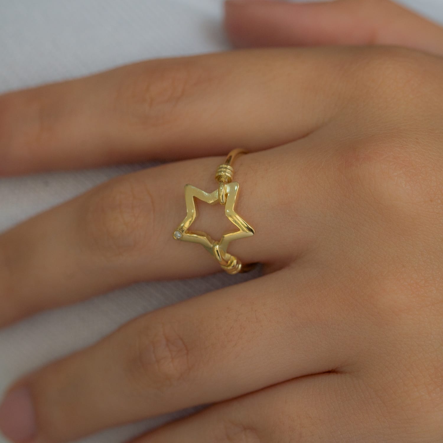 Anillo estrella diamante