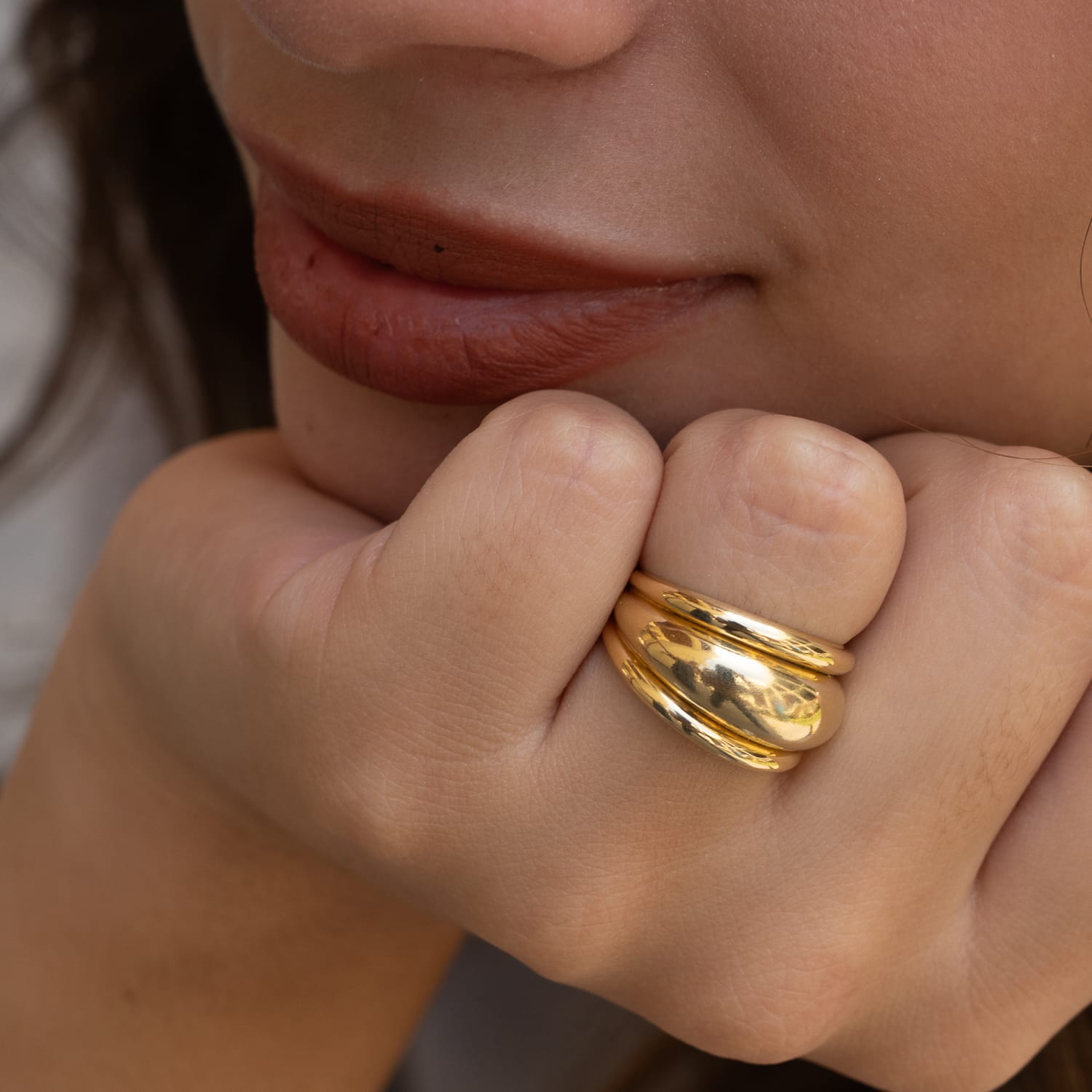Anillo bombé liso