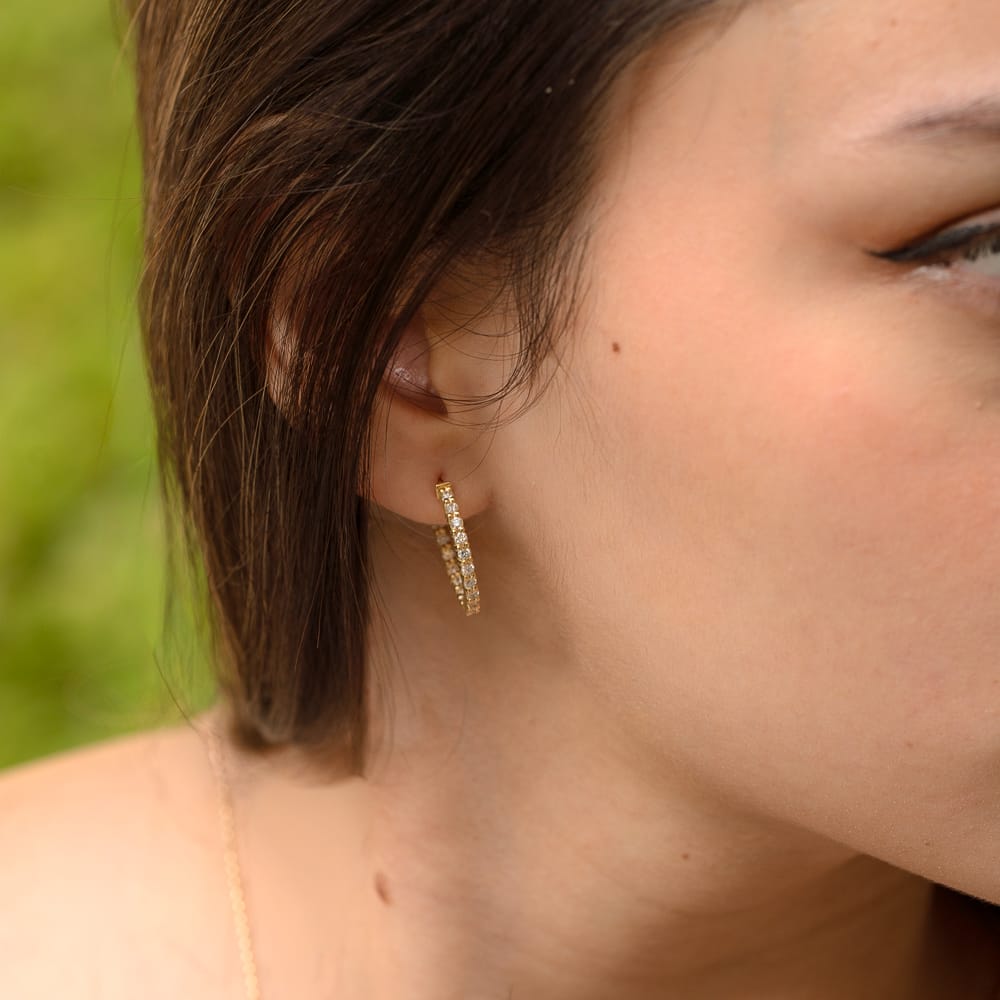 Argollas con diamantes - doble fila